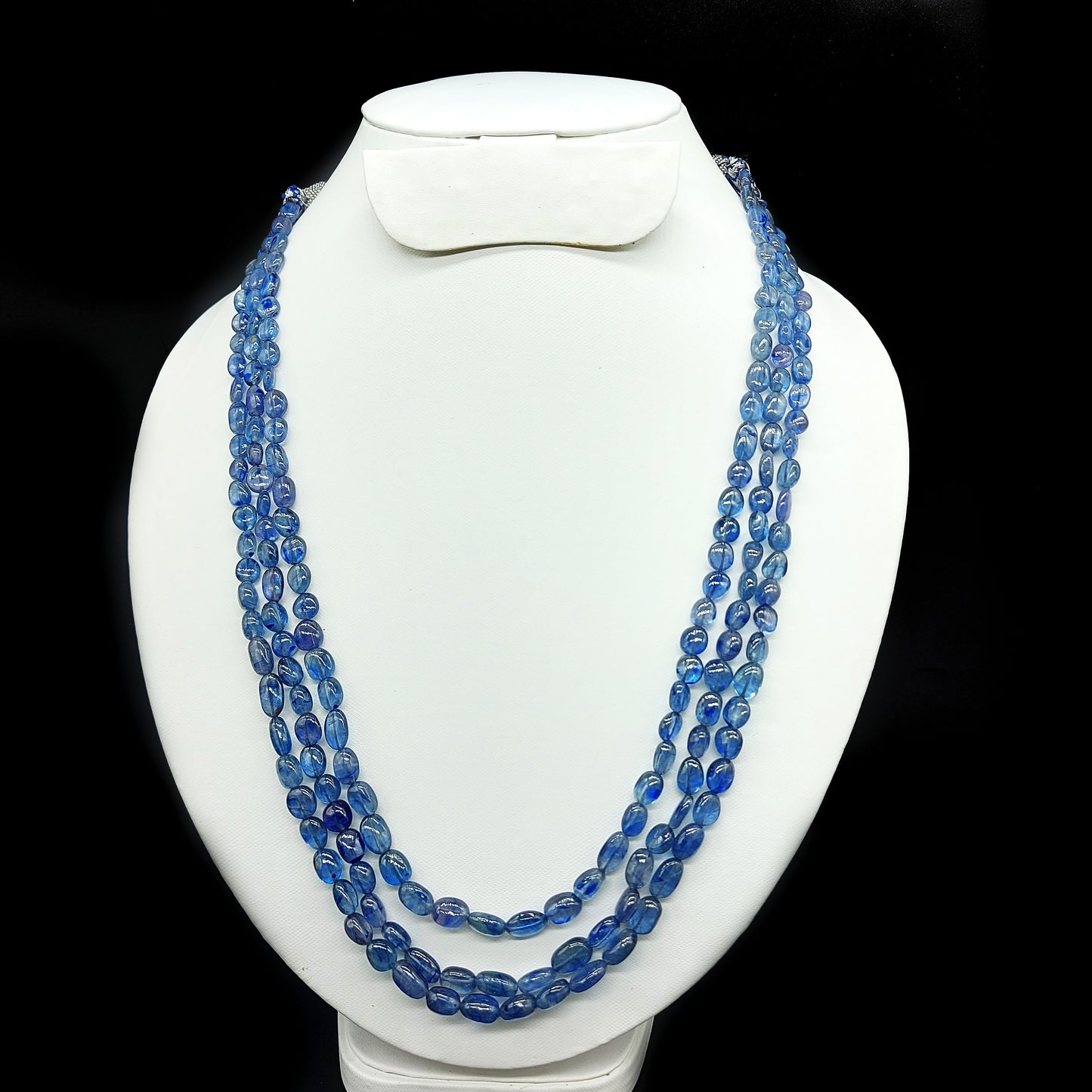 Natural Blue Sapphire Fissure Filled Beats Necklace | 421.88 Cts