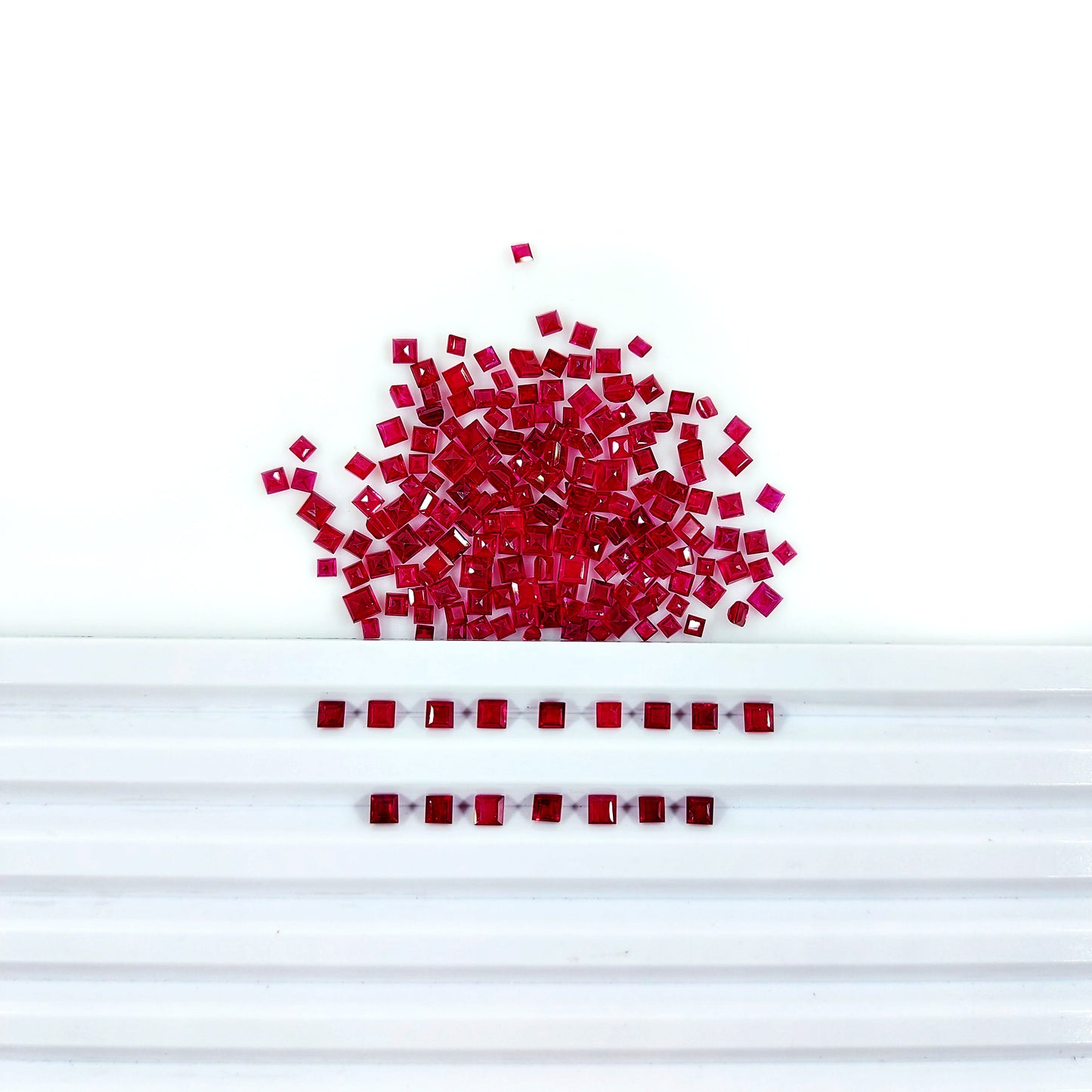 Natural Burma Untreated Ruby Calibrated Squares | 2mm & 3mm & 4mm