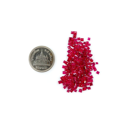 Natural Burma Untreated Ruby Calibrated Squares | 2mm & 3mm & 4mm