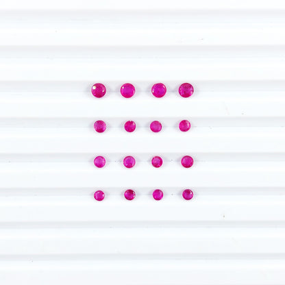 Natural Burma Untreated Ruby Calibrated Rounds | 2mm & 3mm
