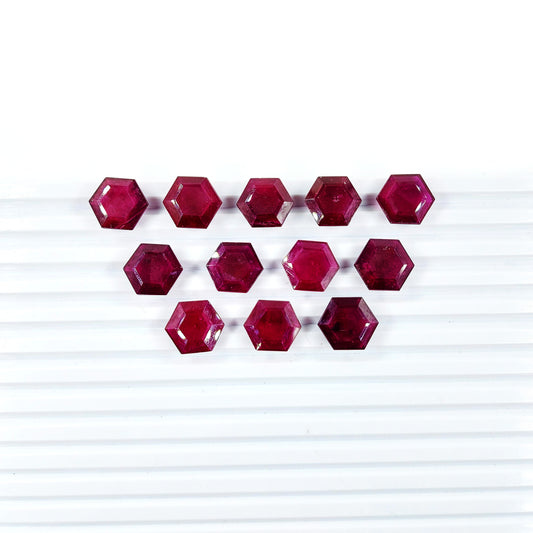 Natural Bangkok Ruby Calibrated Hexagons | 10mm - 14mm