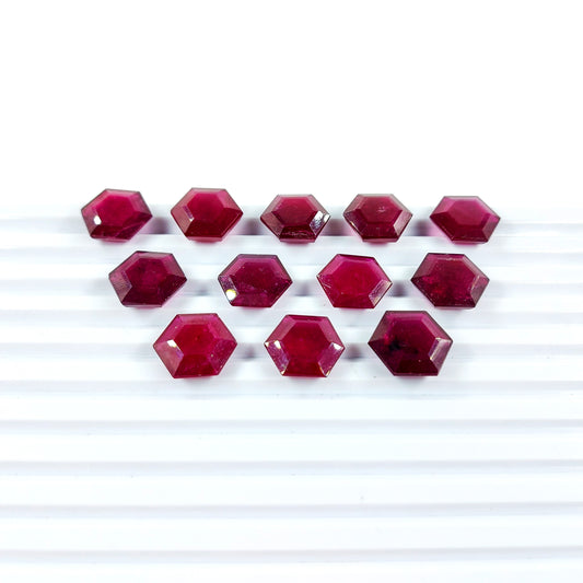 Natural Bangkok Ruby Calibrated Hexagons | 10mm - 14mm