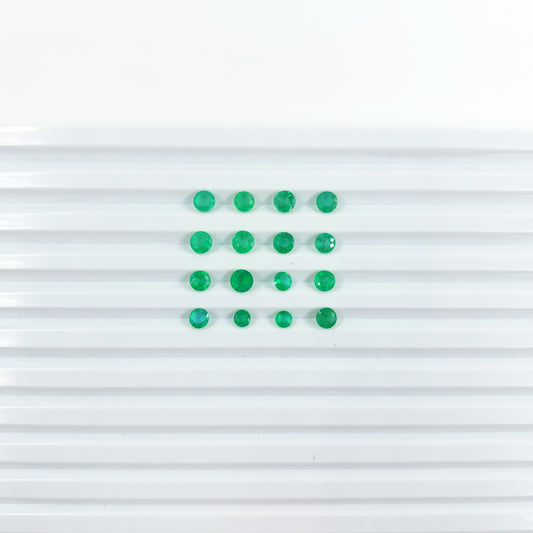 Natural Zambian Emerald Calibrated Rounds | 3mm - 6mm