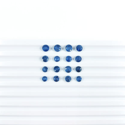 Natural Untreated Blue Sapphire Calibrated Rounds | 3mm & 4mm