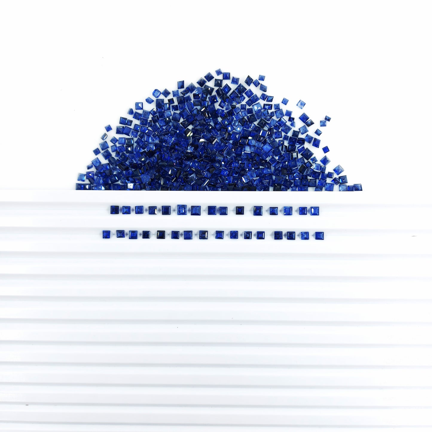 Natural Untreated Blue Sapphire Calibrated Squares | 2mm-5mm