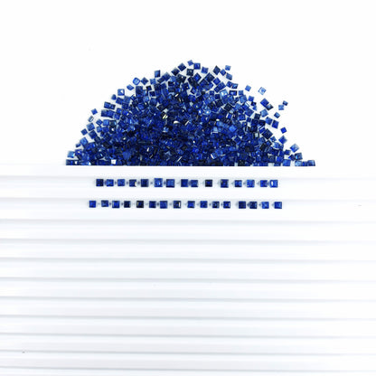 Natural Untreated Blue Sapphire Calibrated Squares | 2mm-5mm