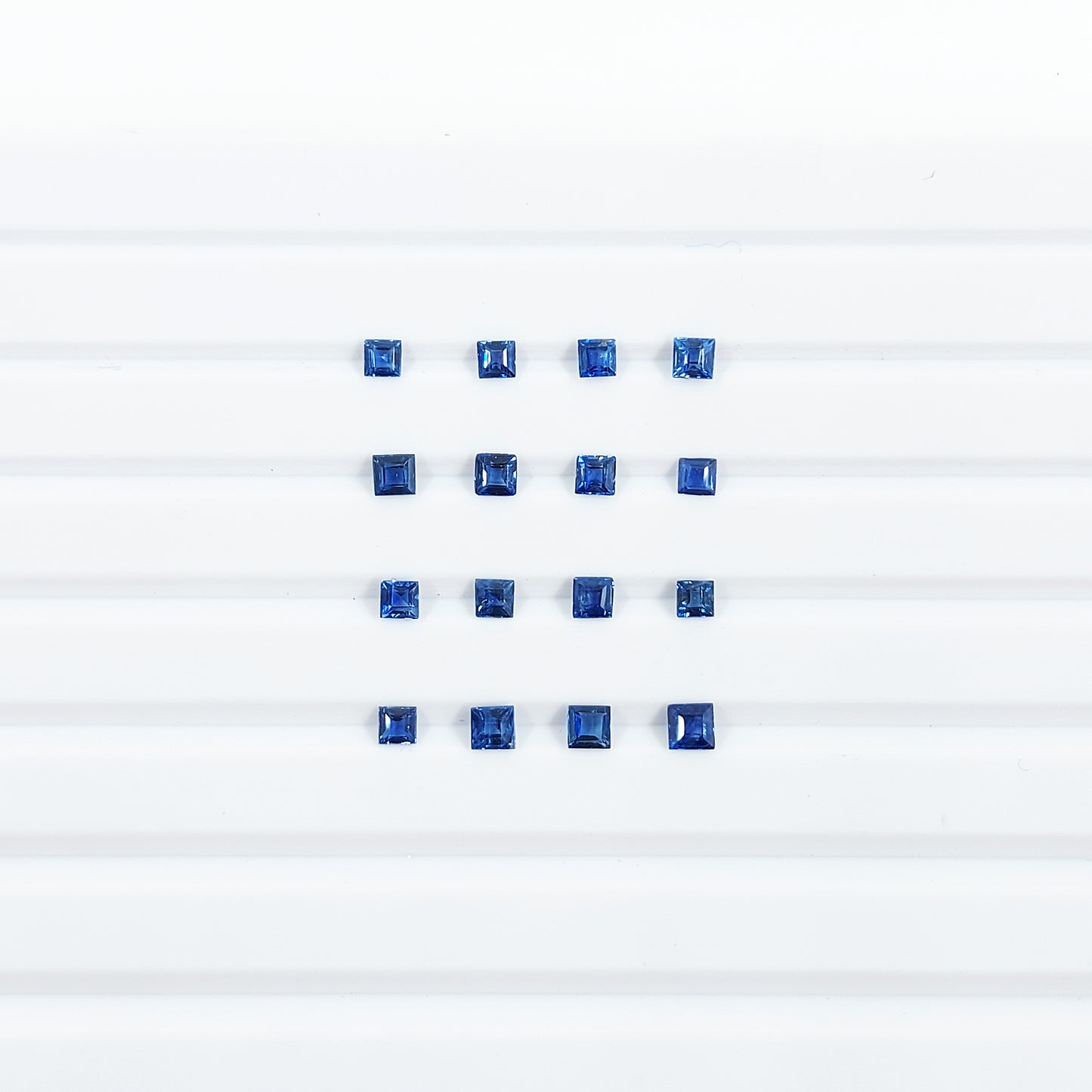 Natural Untreated Blue Sapphire Calibrated Square | 2mm & 3mm