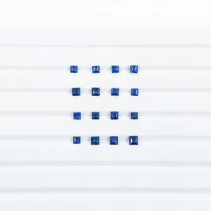 Natural Untreated Blue Sapphire Calibrated Square | 2mm & 3mm