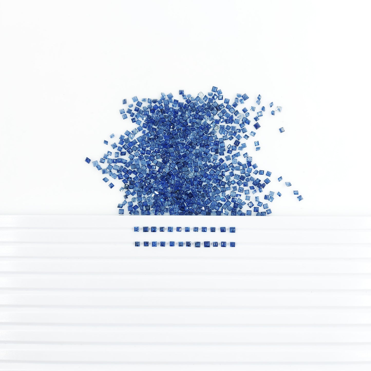 Natural Untreated Blue Sapphire Calibrated Square | 2mm & 3mm