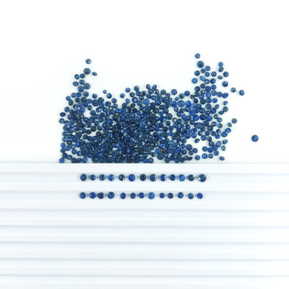 Natural Untreated Blue Sapphire Calibrated Rounds | 4mm & 4.5mm