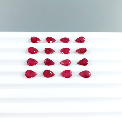 Natural Untreated Mozambique Ruby Pears 6x4mm