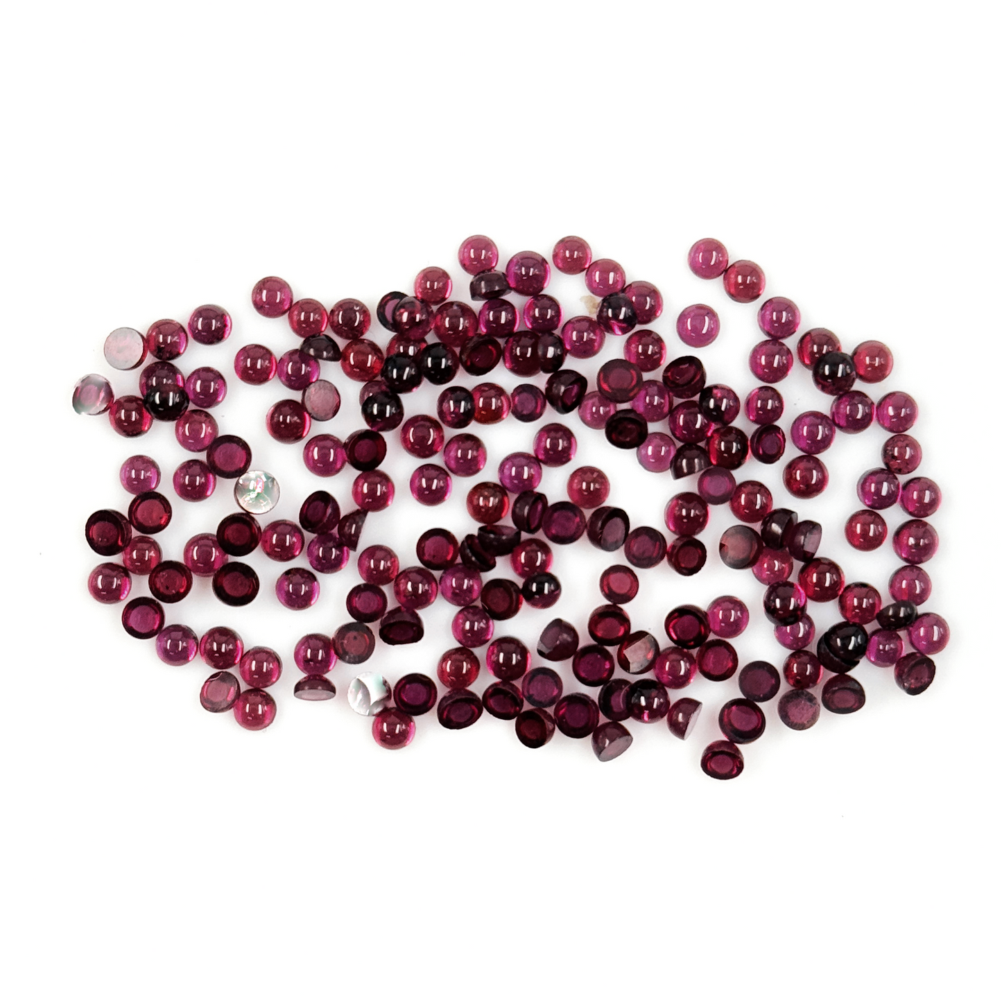 Natural African Rhodolite Calibrated Cabochon Rounds | 3mm & 4mm