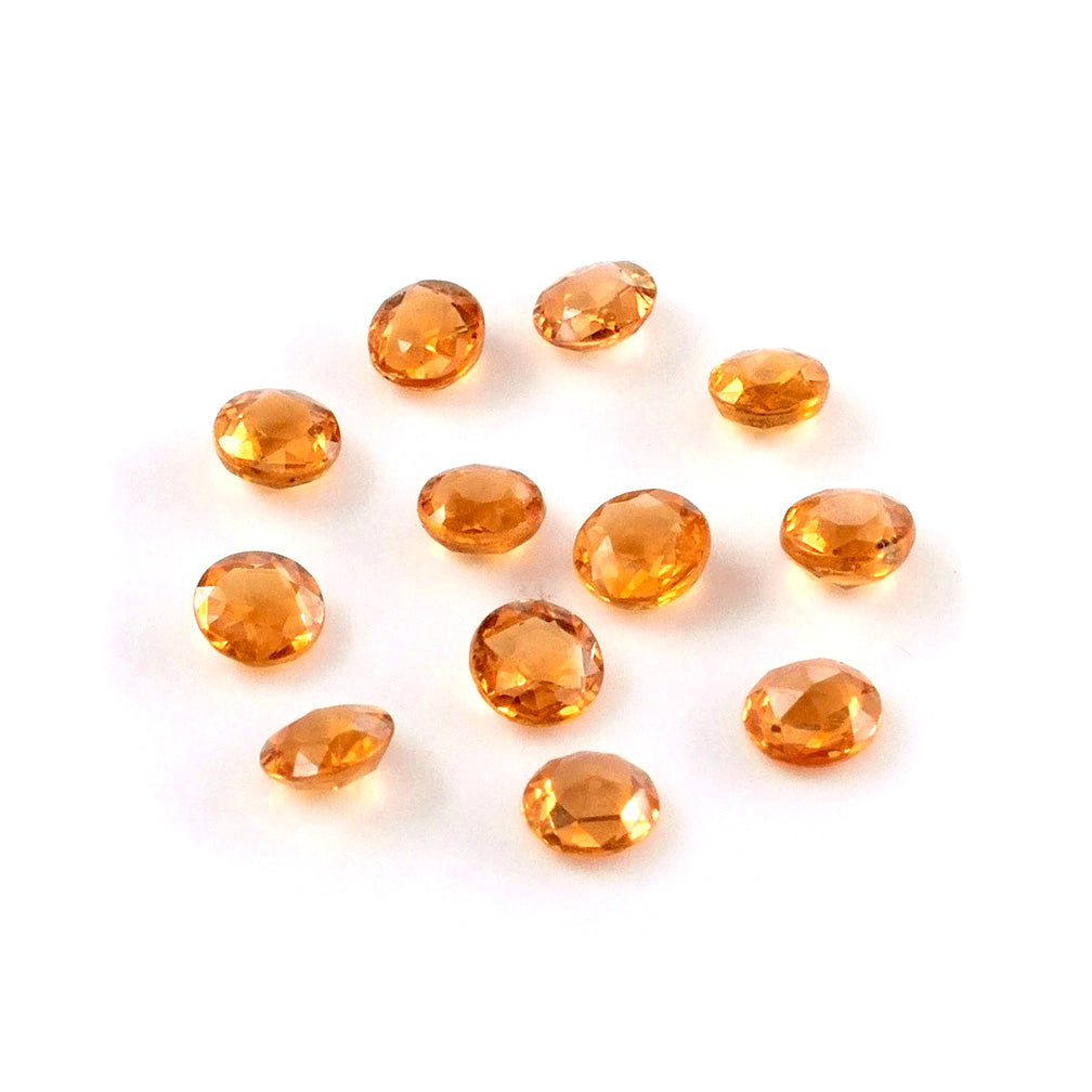 Natural Untreated Orange Sapphire Calibrated Rose Cut Rounds | 3mm & 4mm