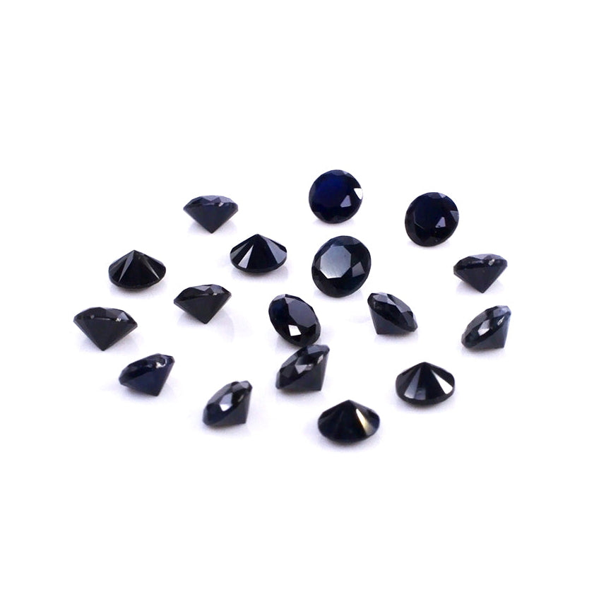 Natural Untreated Blue Sapphire Calibrated Rounds | 1mm & 1.25mm