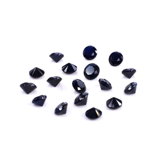 Natural Untreated Blue Sapphire Calibrated Rounds | 1mm & 1.25mm