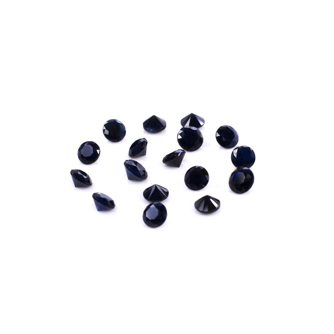 Natural Untreated Blue Sapphire Calibrated Rounds | 1mm & 1.25mm