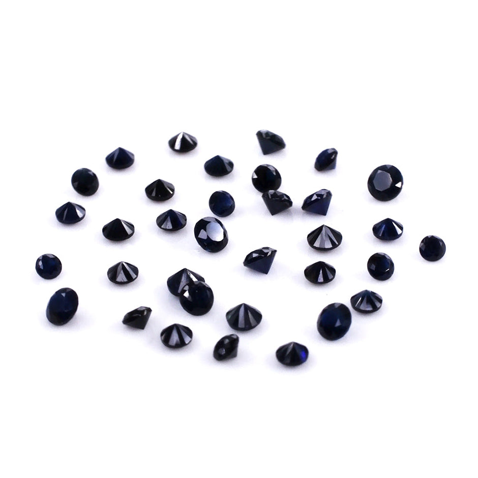 Natural Untreated Blue Sapphire Calibrated Rounds | 1mm & 1.25mm