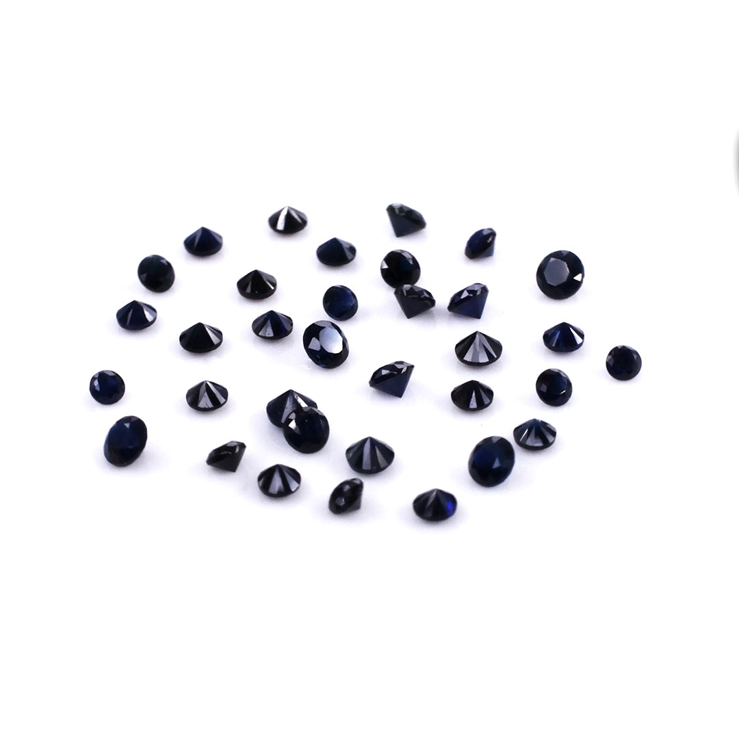 Natural Untreated Blue Sapphire Calibrated Rounds | 1.5mm & 1.75mm