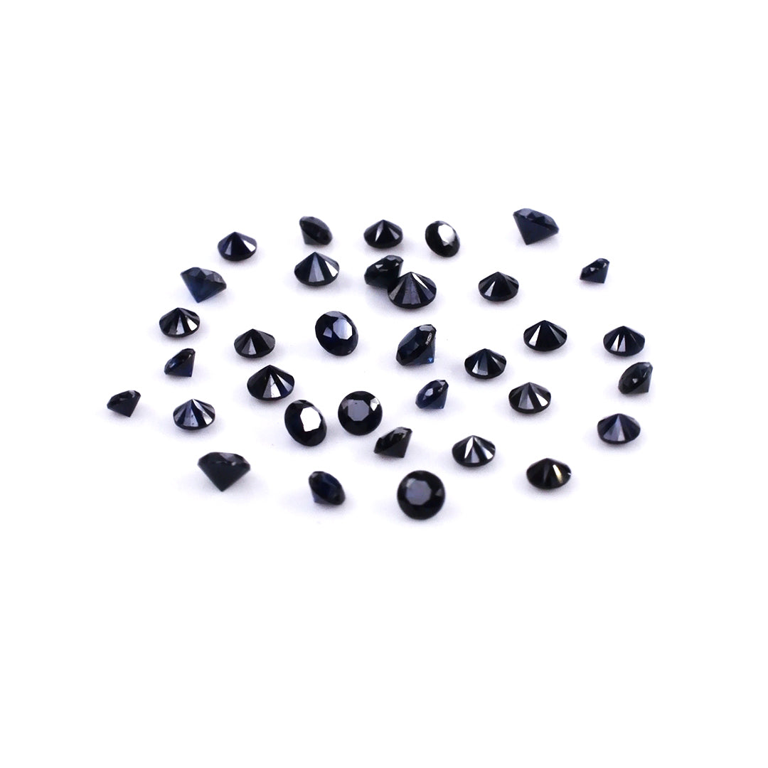 Natural Untreated Blue Sapphire Calibrated Rounds | 1mm & 1.25mm