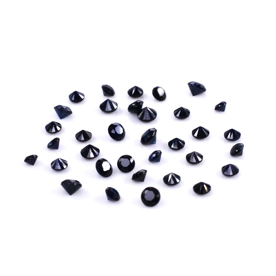 Natural Untreated Blue Sapphire Calibrated Rounds | 1.5mm & 1.75mm
