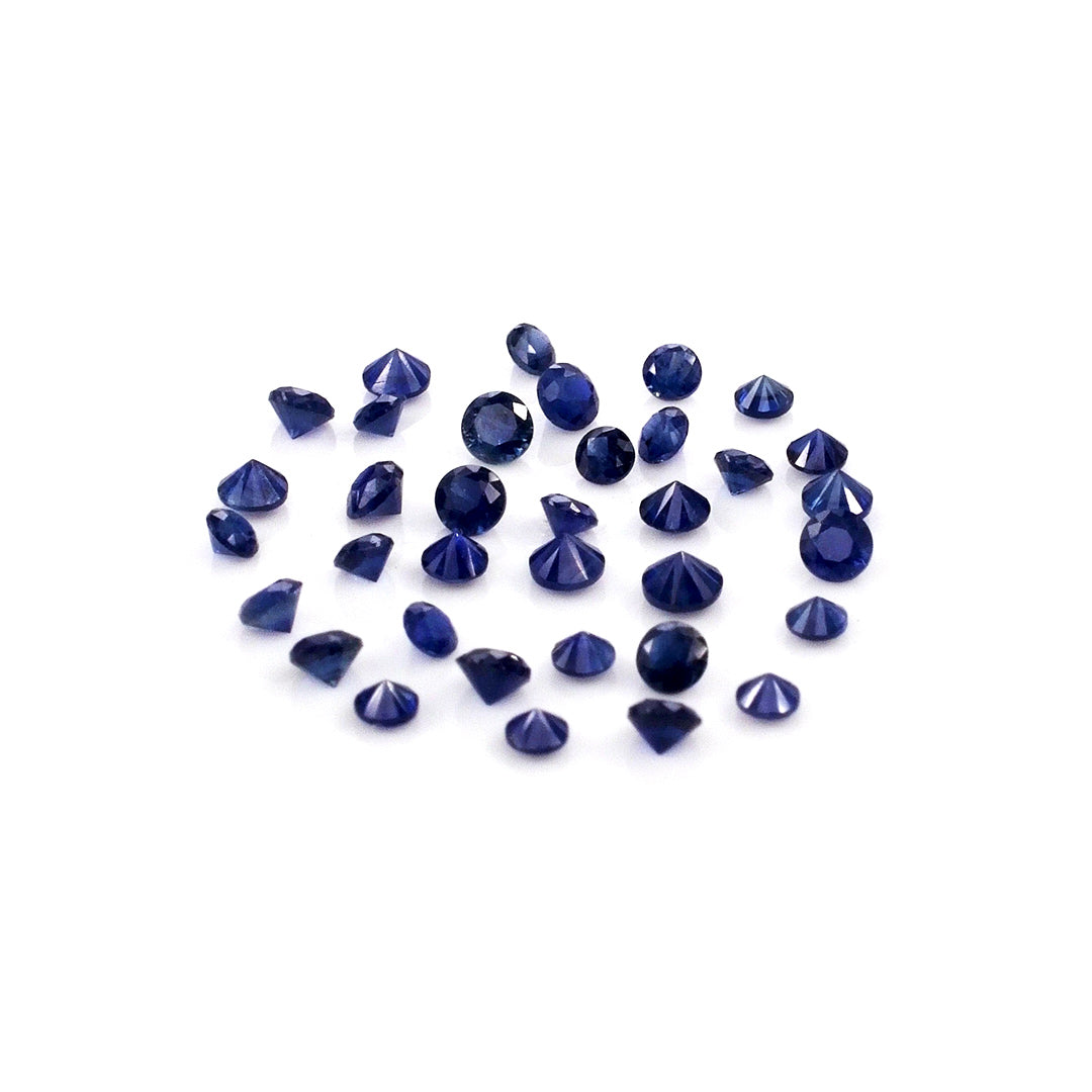 Natural Madagascar Untreated Blue Sapphire Calibrated Rounds | 1.5mm & 1.75mm