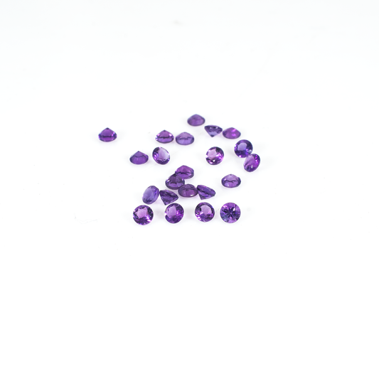 Natural Brazil Amethyst Calibrated Rounds | 2.5mm & 3mm