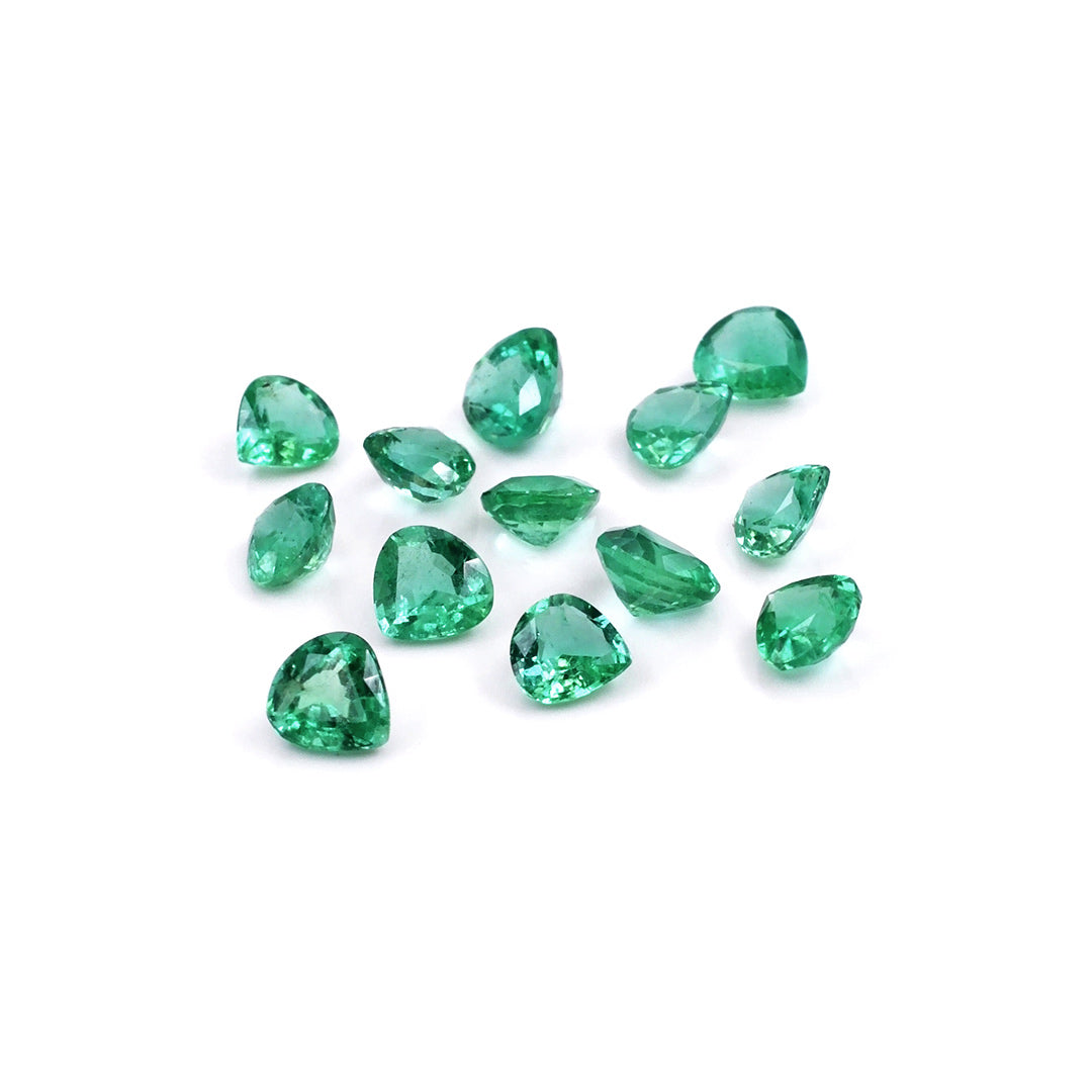 Natural Zambian Emerald Calibrated Hearts | 4mm & 5mm
