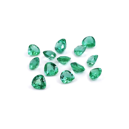 Natural Zambian Emerald Calibrated Hearts | 4mm & 5mm