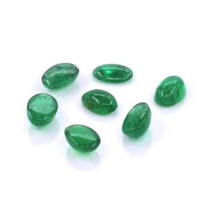 Natural Zambian Emerald Calibrated Cabochon Ovals | 3x5mm & 4x6mm