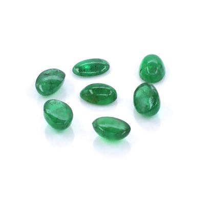 Natural Zambian Emerald Calibrated Cabochon Ovals | 3x5mm & 4x6mm