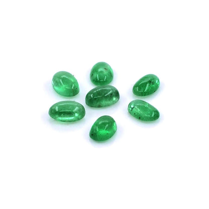 Natural Zambian Emerald Calibrated Cabochon Ovals | 3x5mm & 4x6mm