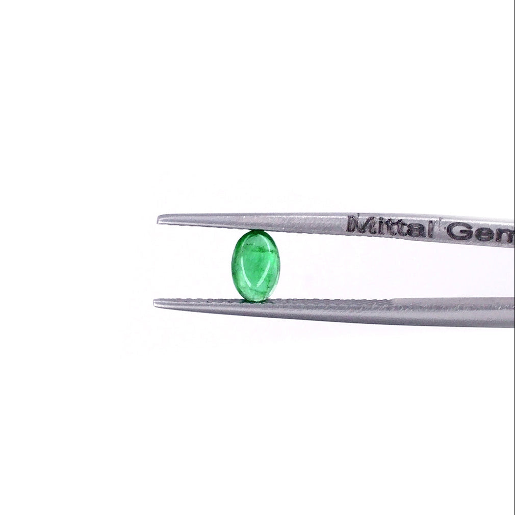 Natural Zambian Emerald Calibrated Cabochon Ovals | 3x5mm & 4x6mm