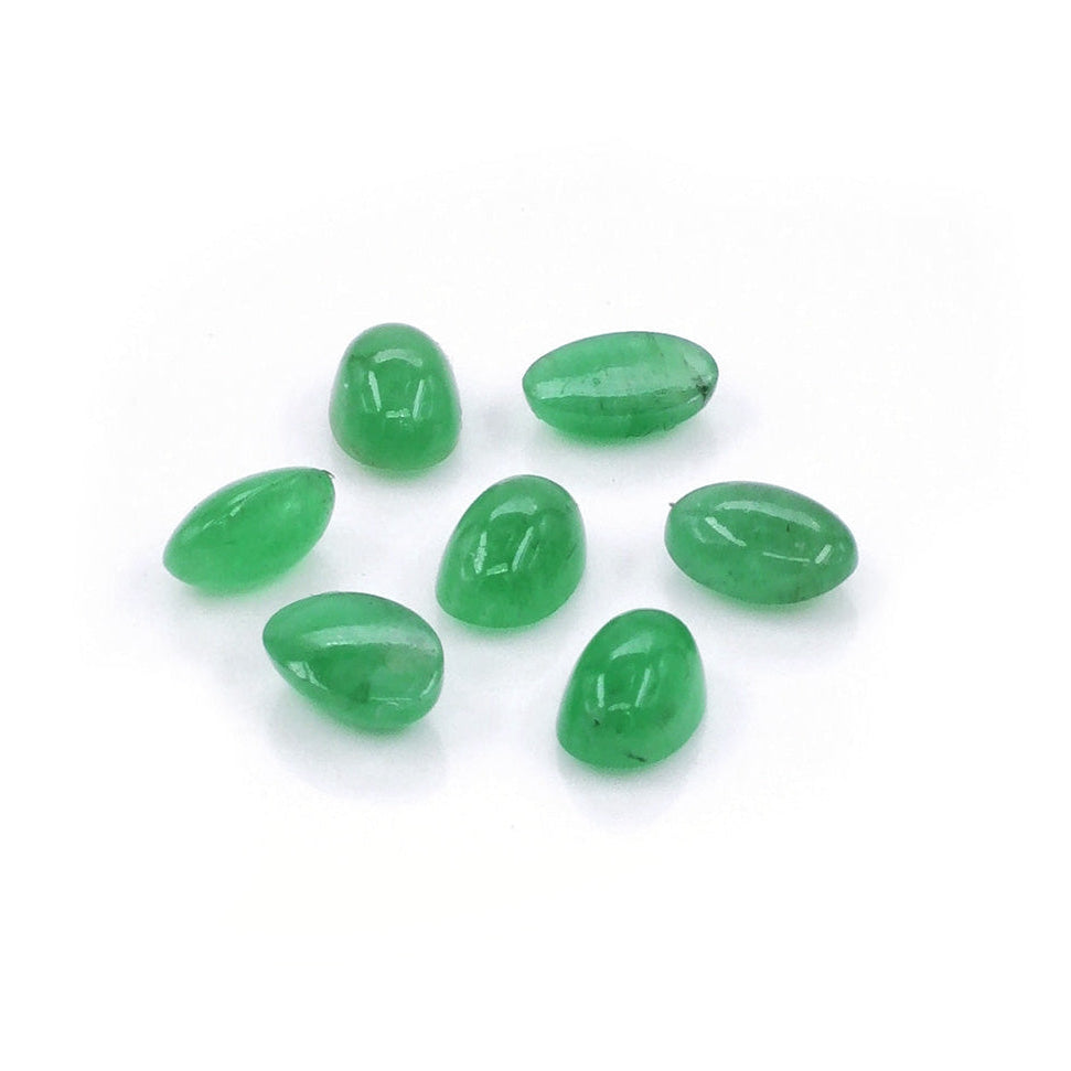 Natural Zambian Emerald Calibrated Cabochon Ovals | 3x5mm & 4x6mm