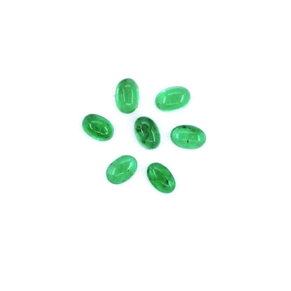 Natural Zambian Emerald Calibrated Cabochon Ovals | 3x5mm & 4x6mm