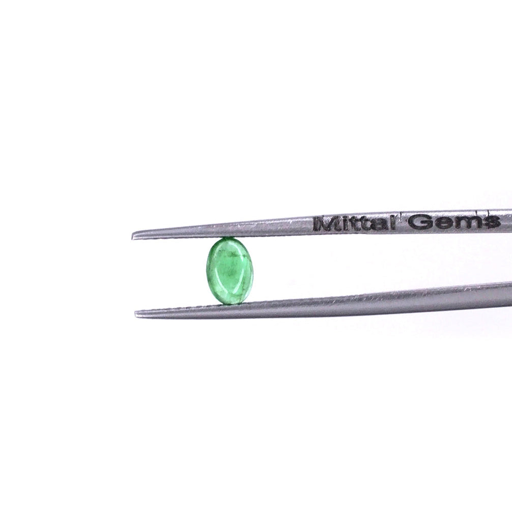 Natural Zambian Emerald Calibrated Cabochon Ovals | 3x5mm & 4x6mm