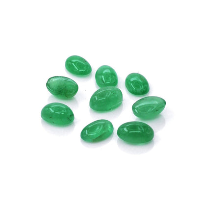 Natural Zambian Emerald Calibrated Cabochon Ovals | 3x5mm & 4x6mm