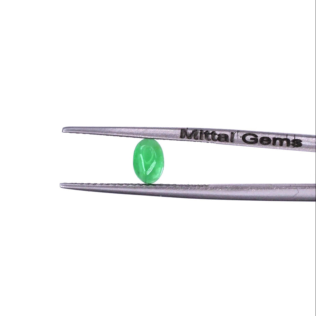 Natural Zambian Emerald Calibrated Cabochon Ovals | 3x5mm & 4x6mm