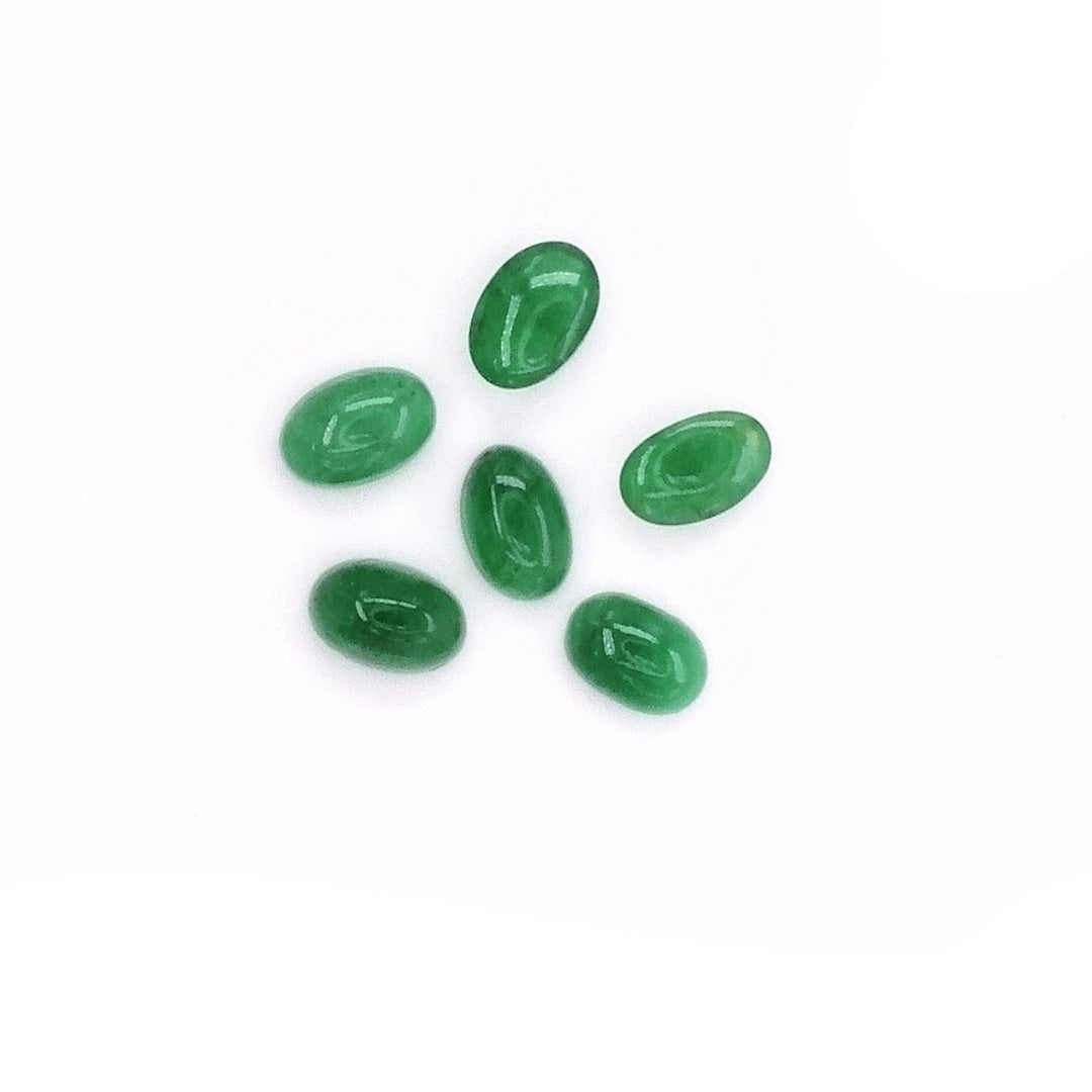 Natural Zambian Emerald Calibrated Cabochon Ovals | 3x5mm & 4x6mm