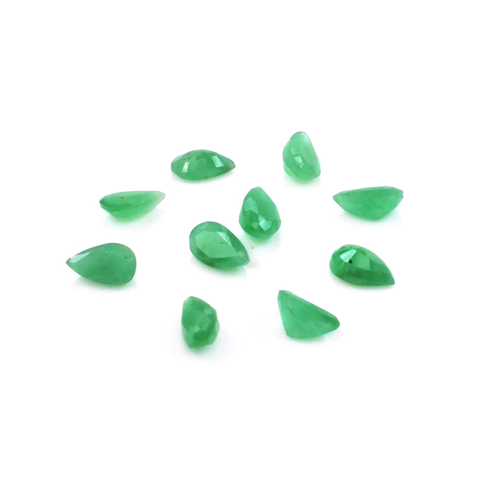 Natural Zambian Emerald Calibrated Pears | 3x5mm & 4x6mm