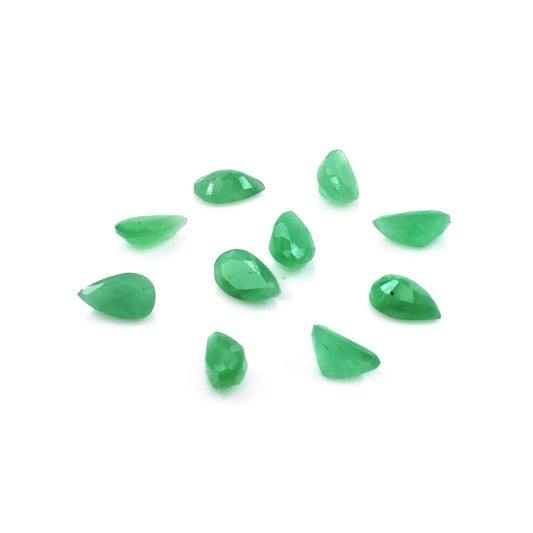 Natural Zambian Emerald Calibrated Pears | 5x7mm & 6x8mm