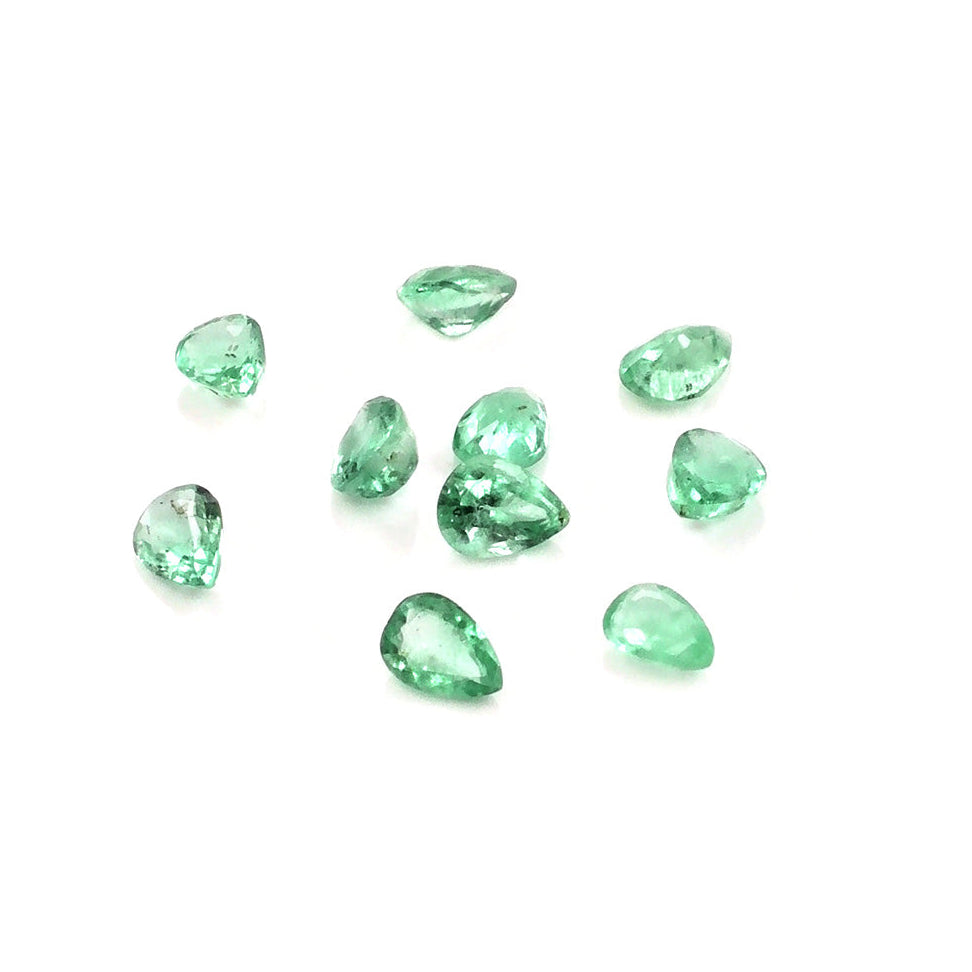 Natural Zambian Emerald Calibrated Pears | 3x4mm & 4x5mm