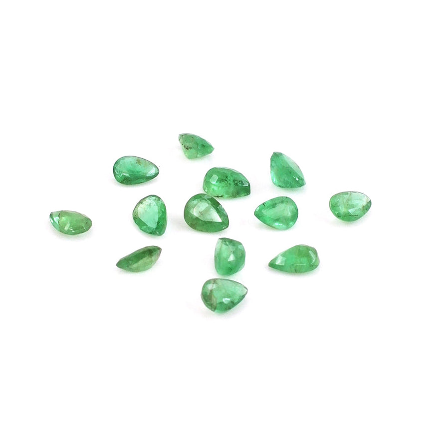 Natural Zambian Emerald Calibrated Pears | 3x4mm & 4x5mm