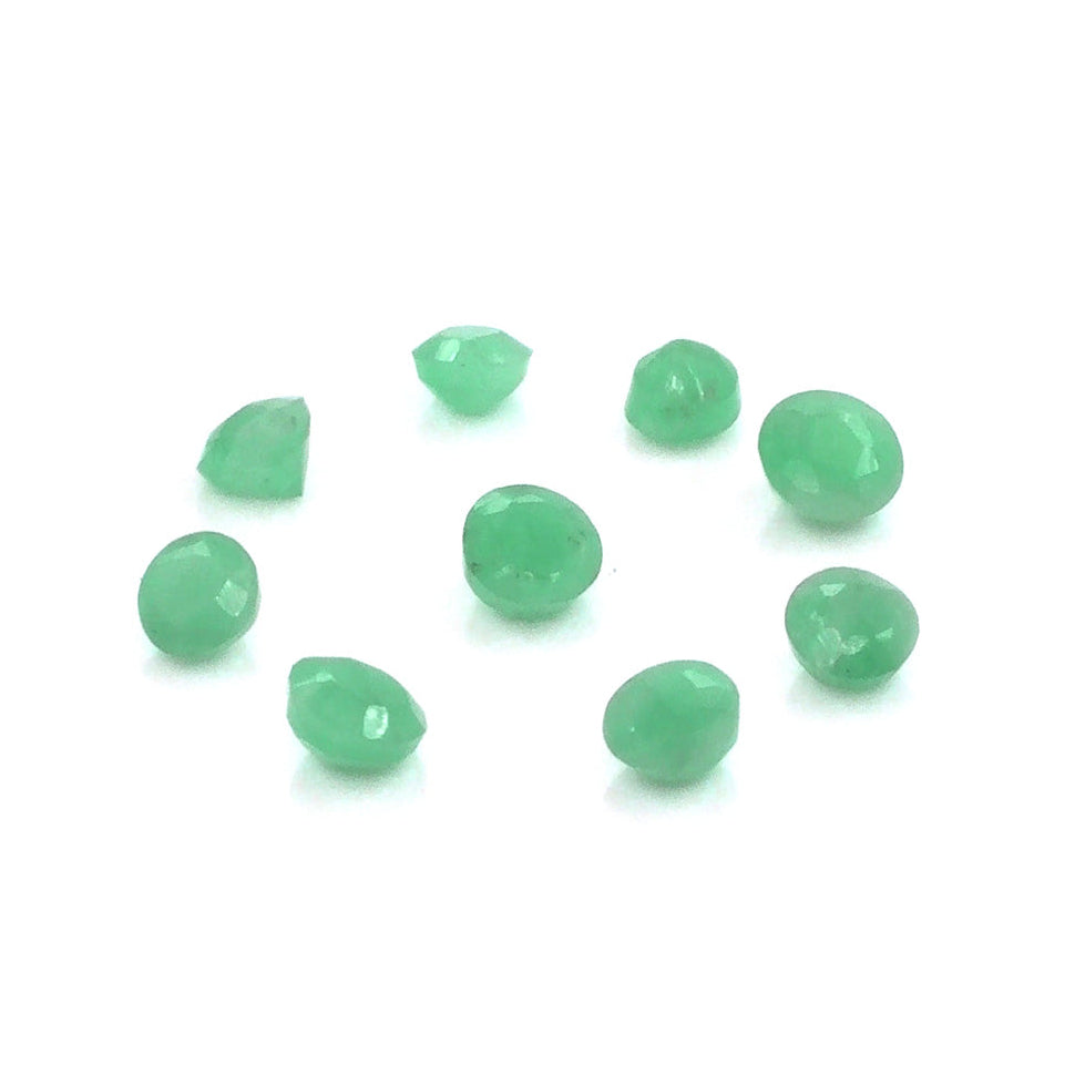 Natural Zambian Emerald Calibrated Rounds | 3mm & 4mm
