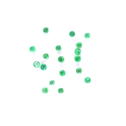 Natural Zambian Emerald Calibrated Cabochon Rounds | 2mm & 2.5mm