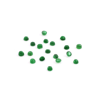 Natural Zambian Emerald Calibrated Cabochon Rounds | 2mm & 2.5mm