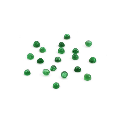 Natural Zambian Emerald Calibrated Cabochon Rounds | 2mm & 2.5mm