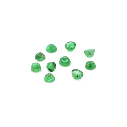 Natural Zambian Emerald Calibrated Cabochon Rounds | 2mm & 2.5mm