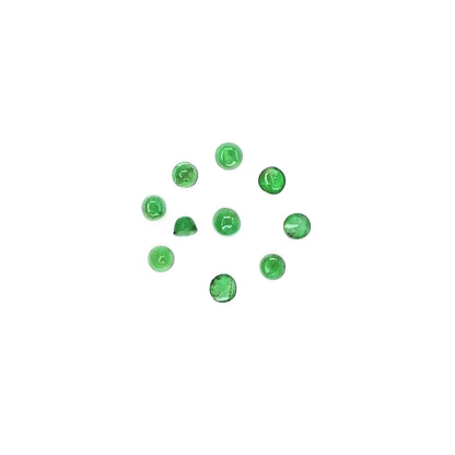 Natural Zambian Emerald Calibrated Cabochon Rounds | 2mm & 2.5mm