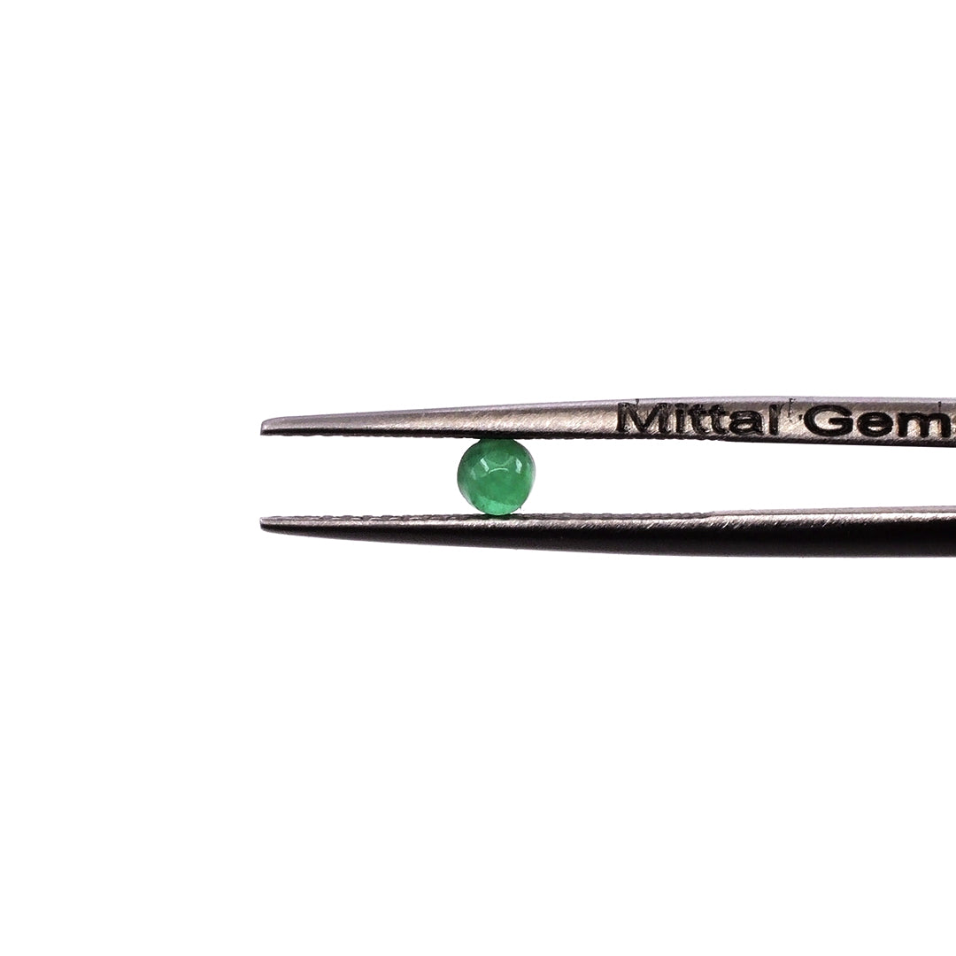 Natural Zambian Emerald Calibrated Cabochon Rounds | 3mm & 4mm