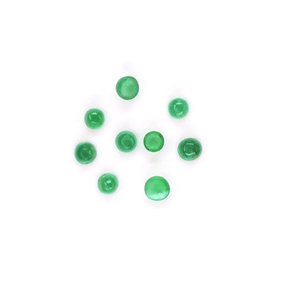 Natural Zambian Emerald Calibrated Cabochon Rounds | 3mm & 4mm